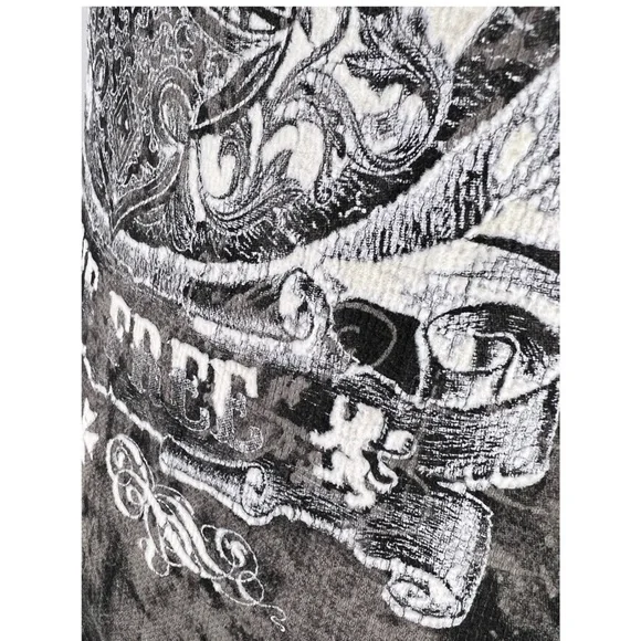 Archaic by Affliction Men's Thermal Shirt SHIELDED Wing Biker Gray - Picture 9 of 9